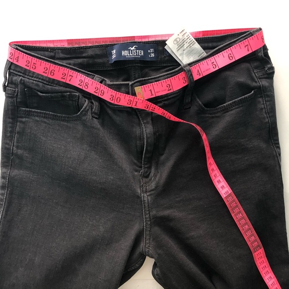 HOLLISTER Black High Rise Slim Straight Classic Stretch Jeans Size 13 /31 - Picture 5 of 11